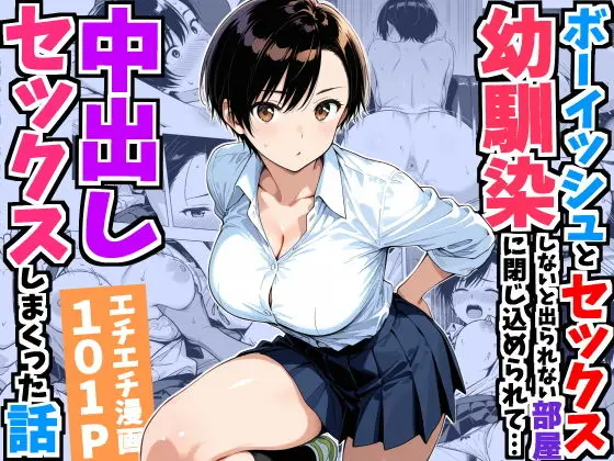 【エロ漫画】ボーイッシュ幼馴染と「セックスしないと出られない部屋」に閉じ込められて…中出しセックスしまくった話のレビュー｜FANZAでお得に読む方法も【デリカリカ】